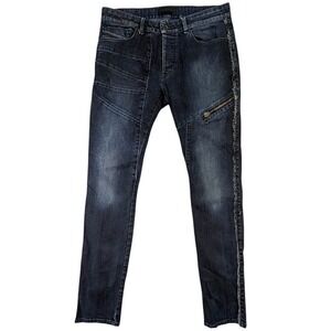 Diesel Black Gold Button Fly Jeans Mens 30 Bikercore Moto Grunge Techwear Skater